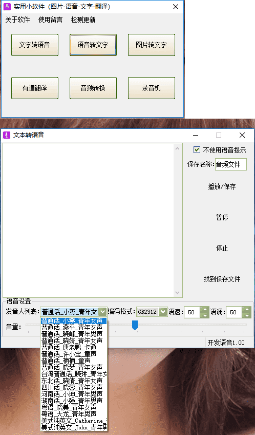 PC文字转语音工具,支持多种发音人